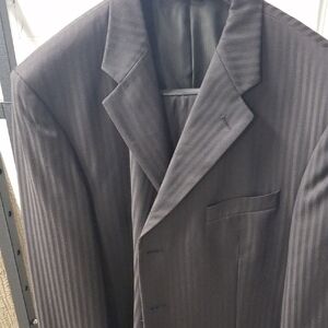 Classic Brown Pinstripe Men's Suit 2 Piece